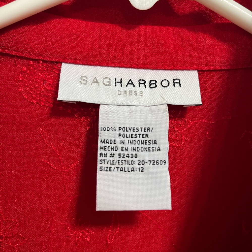 Sag Harbor Vibrant Red Floral blouse
